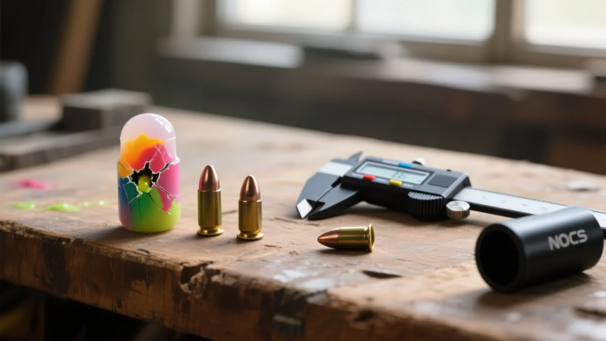 Kaliber i twardość kulek paintballowych